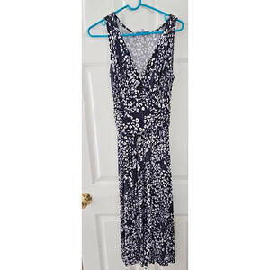 Jenifer Lopez  Sleeveless maxi Dress Abstract print with Twist Knot Front SZ M